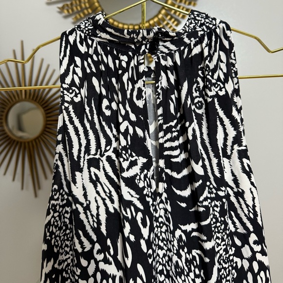 Milano - Black and White Animal Print Top - Picture 6 of 6